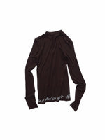 Basic Letter Print Semi-Sheer Long Sleeve Tee