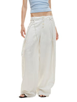 White Linen Wide Pants