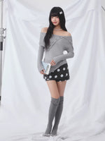 Gray Polka Dot Skort