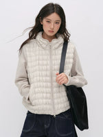 Quilted Down Knit Patchwork Jacket