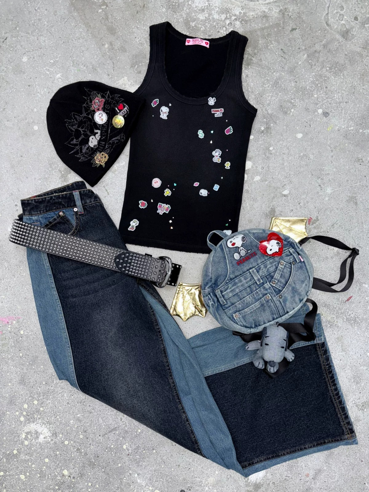 Vintage Print Wide-Strap Tank Top