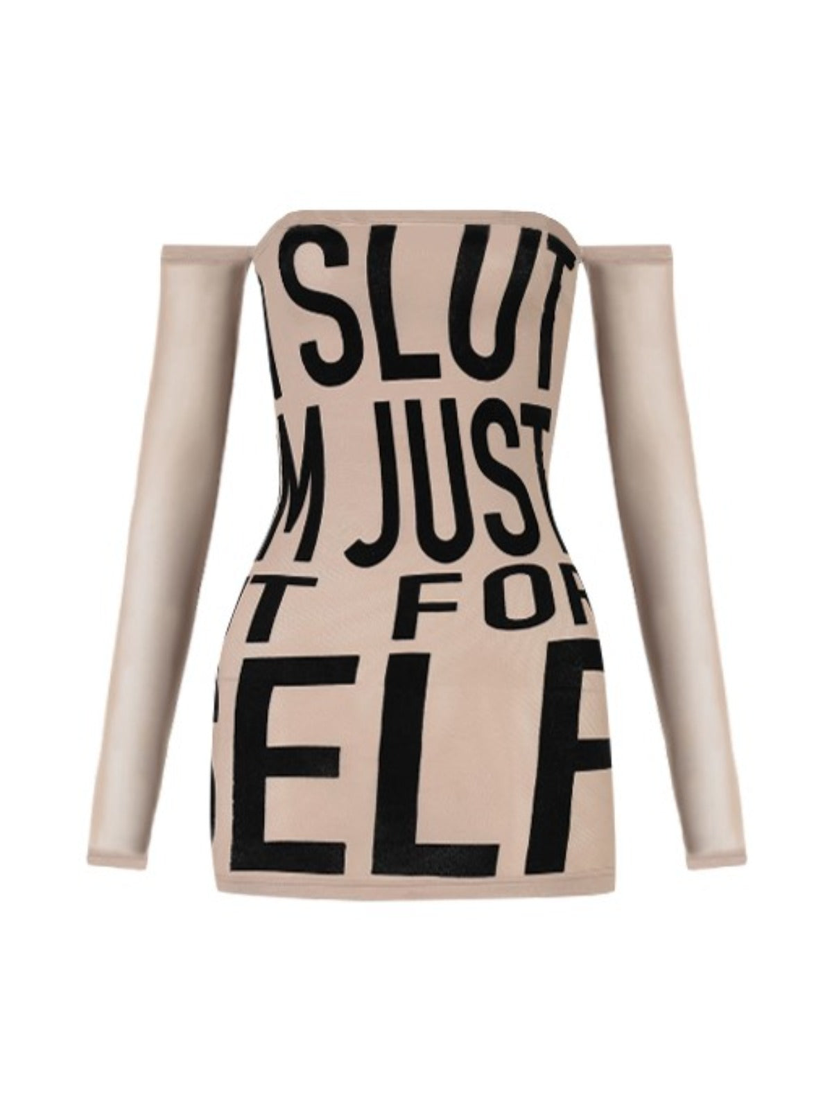 Flocked Letter Off-Shoulder Set