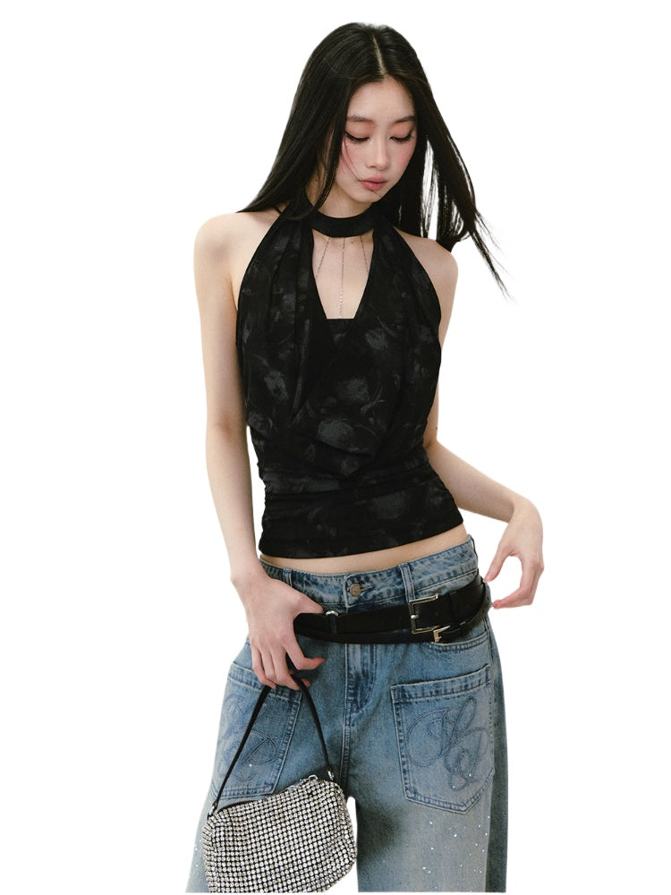 Chain Choker Neckline Waist Cinching Vest