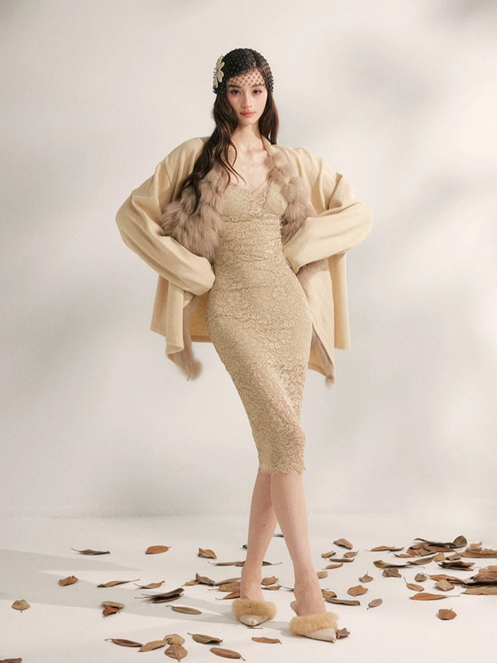 Fox Fur Collar Fur Jacket