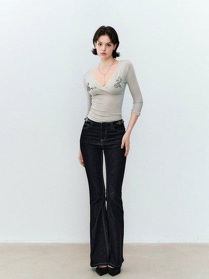 Beaded Lace Knit Top