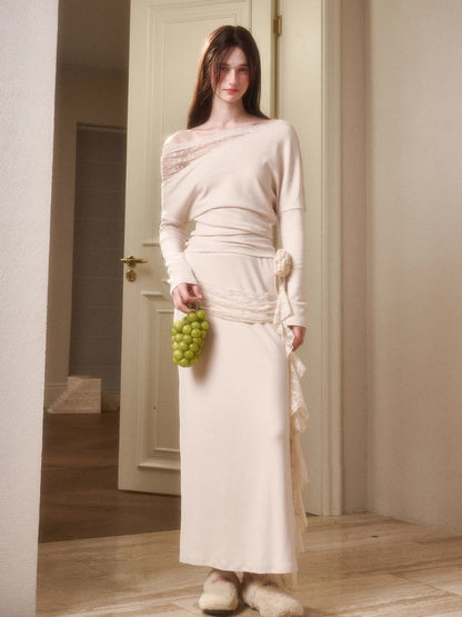 Breathe Lace Off-Shoulder Blouse &amp; Skirt Set