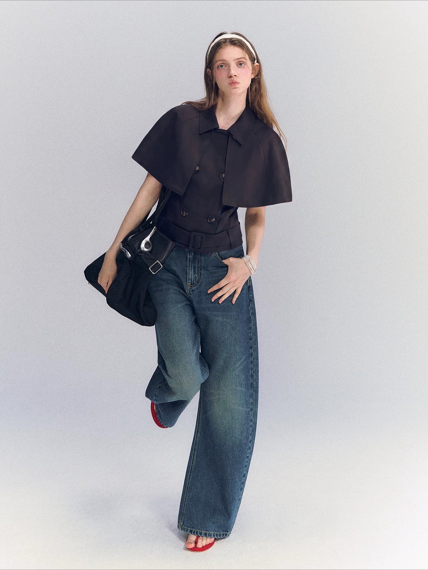 Vintage Washed Wide Leg Jeans