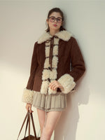 Suede Fleece Toggle Coat