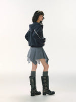 Lace Patchwork Hooded Jacket