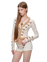 Napoleon Lace Cardigan & Shorts Set