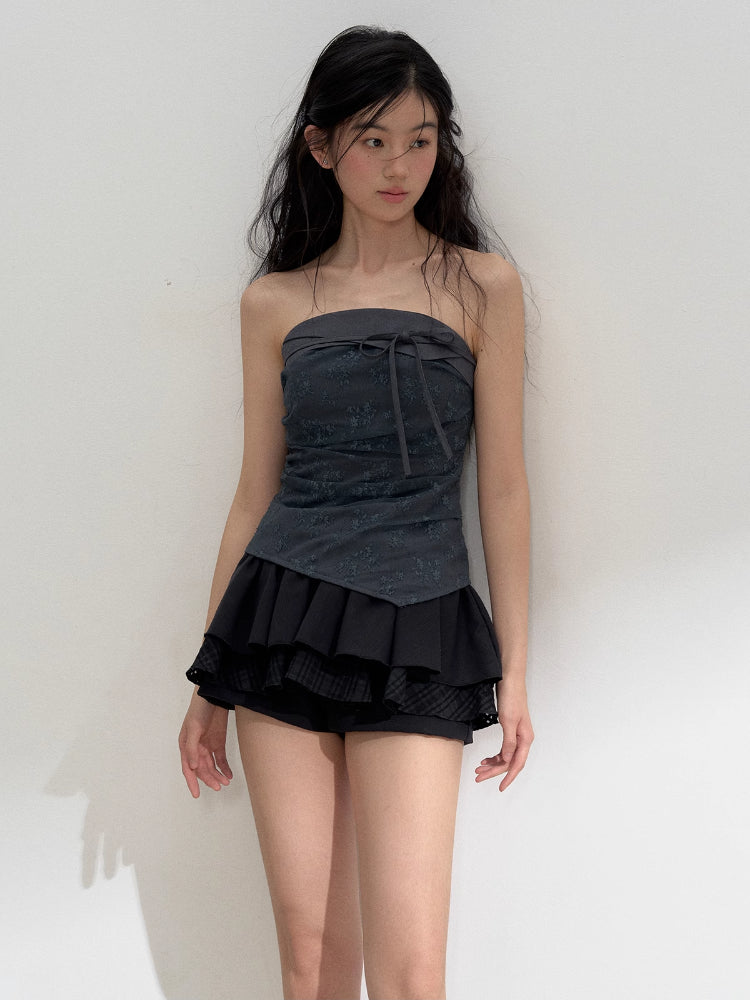 Black and White 3D A-Line Skirt