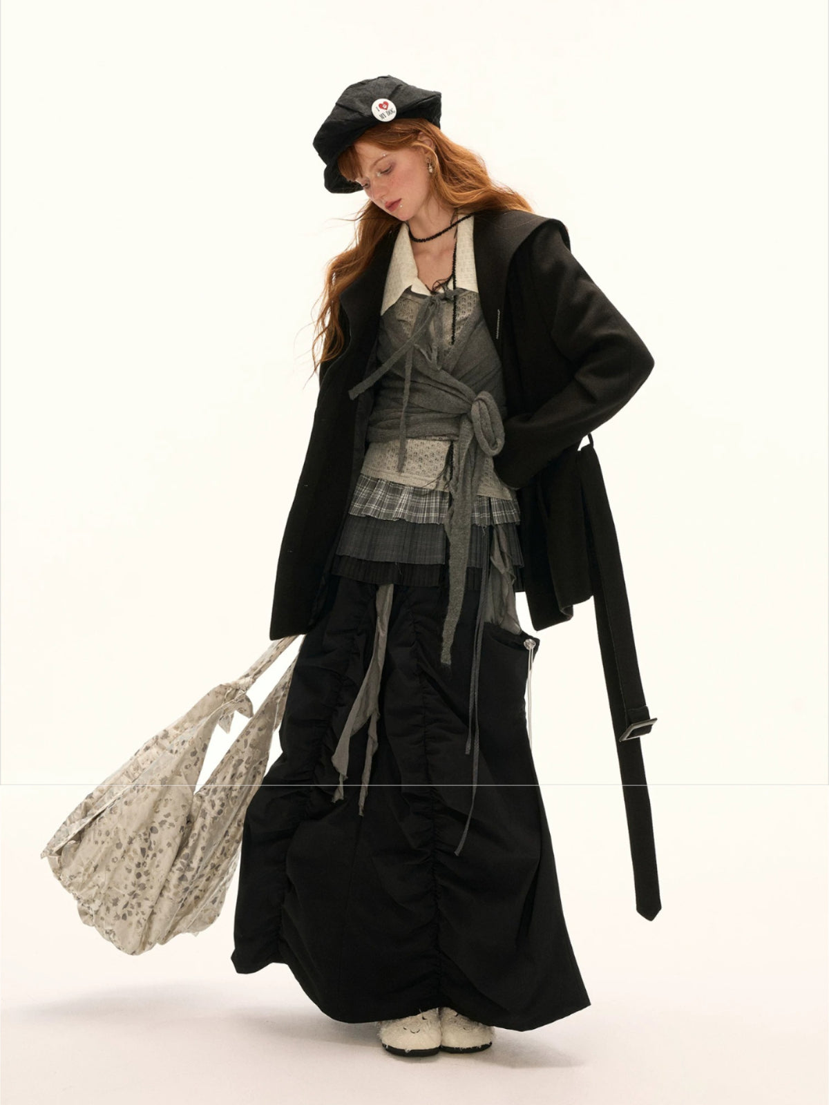 Buttoned Lapel Black Waist Coat