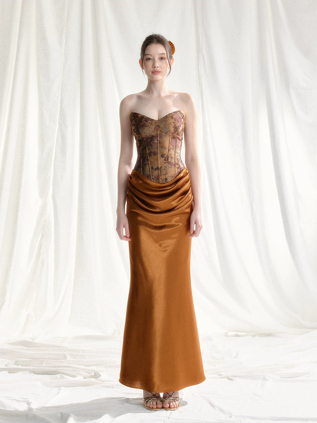 Jacquard Satin Corset Dress