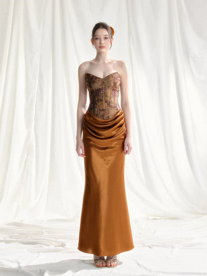 Jacquard Satin Corset Dress