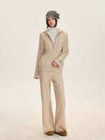 Hooded Cable Knit & Pants Set
