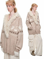 Fair Isle Cat Jacquard Cardigan
