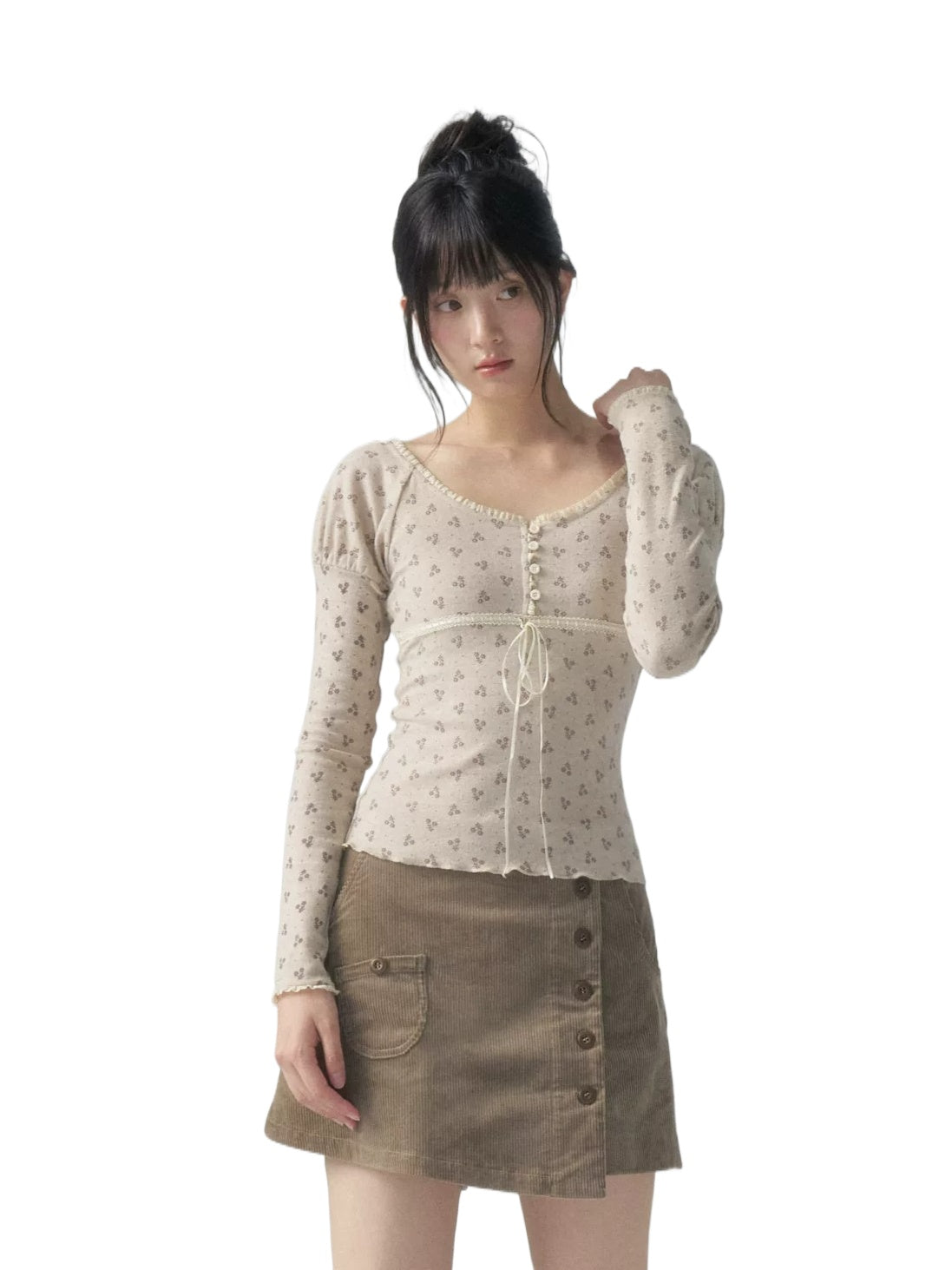 Vintage V-Neck Floral Top