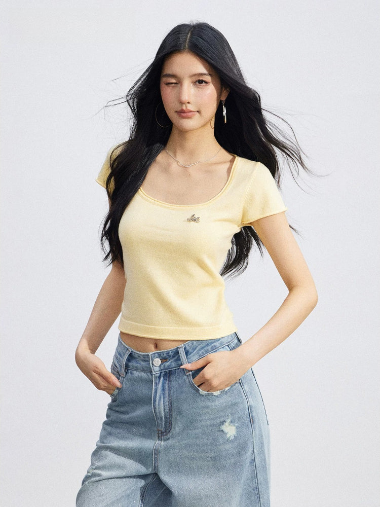 U-Neck Slim Basic Tee