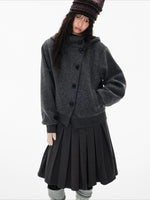 Hooded Button Jacket