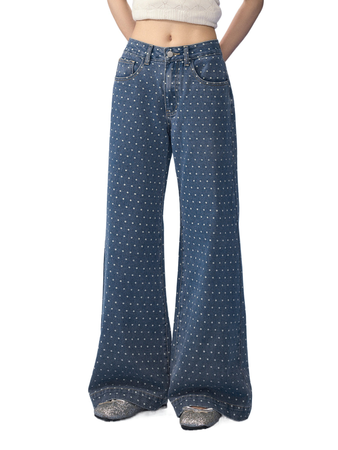 Blue Polka Dot Jeans
