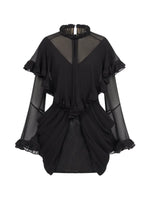Twisted-Cord Cape Mini Dress