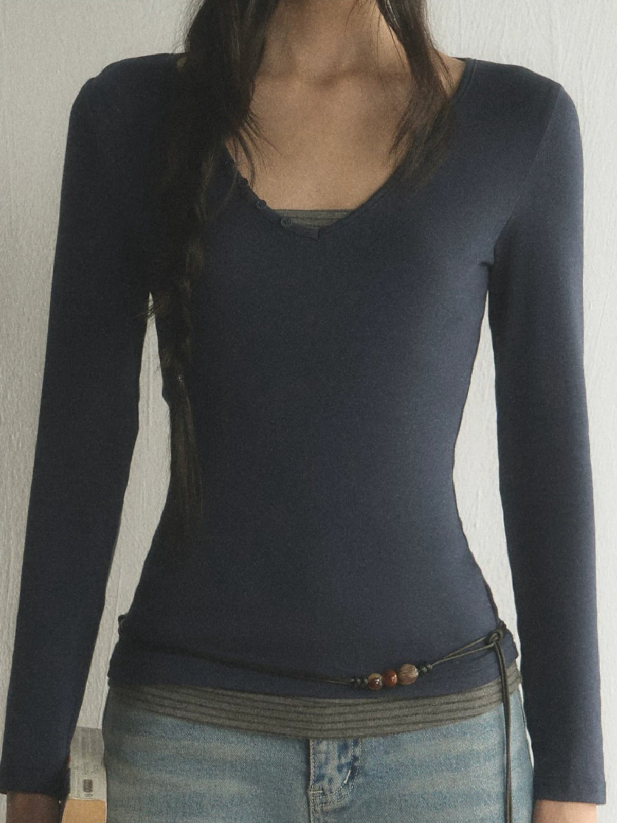 Contrast Layered Top