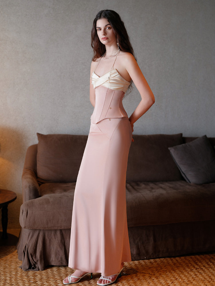 Fitted Mermaid Style Half Skirt & Top Set