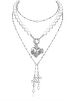 Punk Angel Heart Pearl Necklace