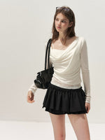 Tencel-Wool One-Shoulder Top