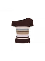 Stripe Asymmetric Knit Top