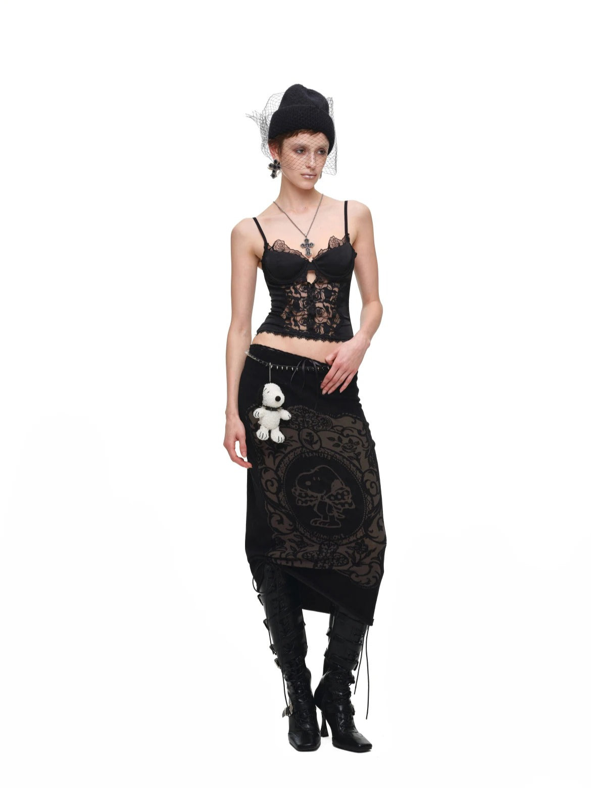 Lace Satin Corset Cami