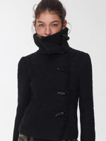 Wool Blend Short Jacket with Horn Buttons