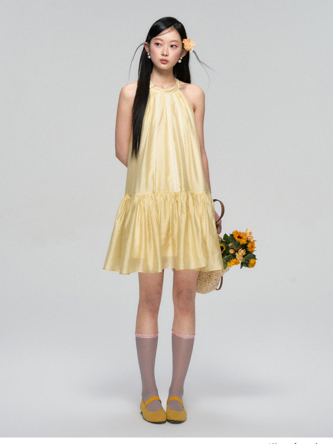 Halter Neck Tencel Lace Beach Dress