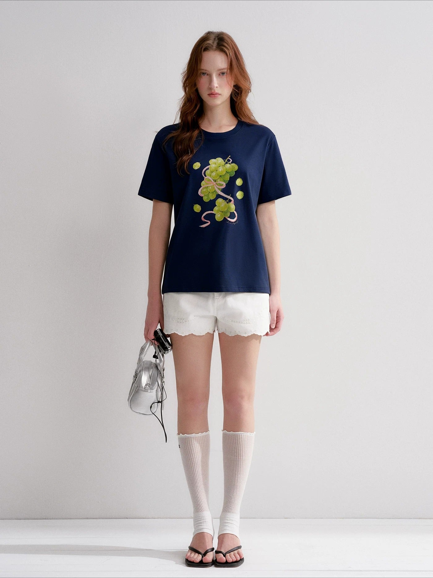 Grape Print Crewneck T-Shirt