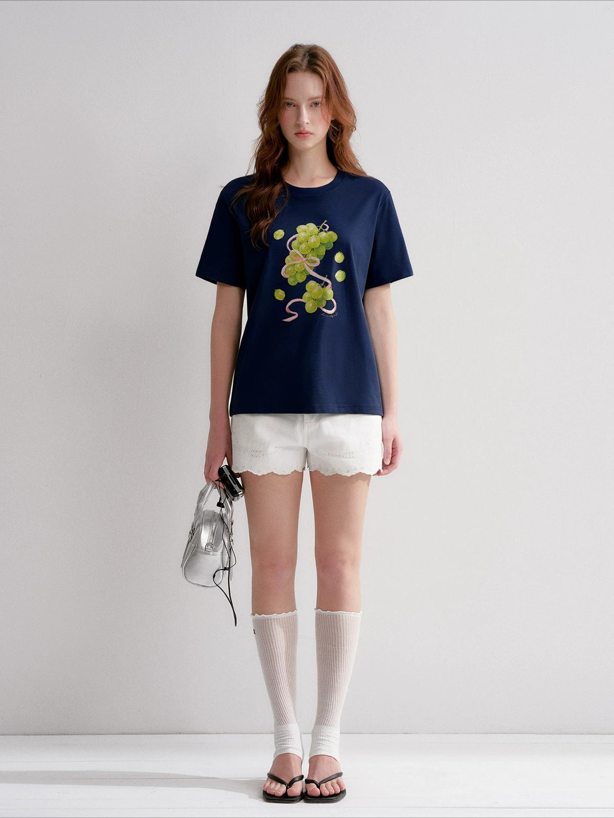 Grape Print Crewneck T-Shirt