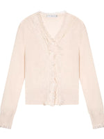Lace V-Neck Wool Cardigan
