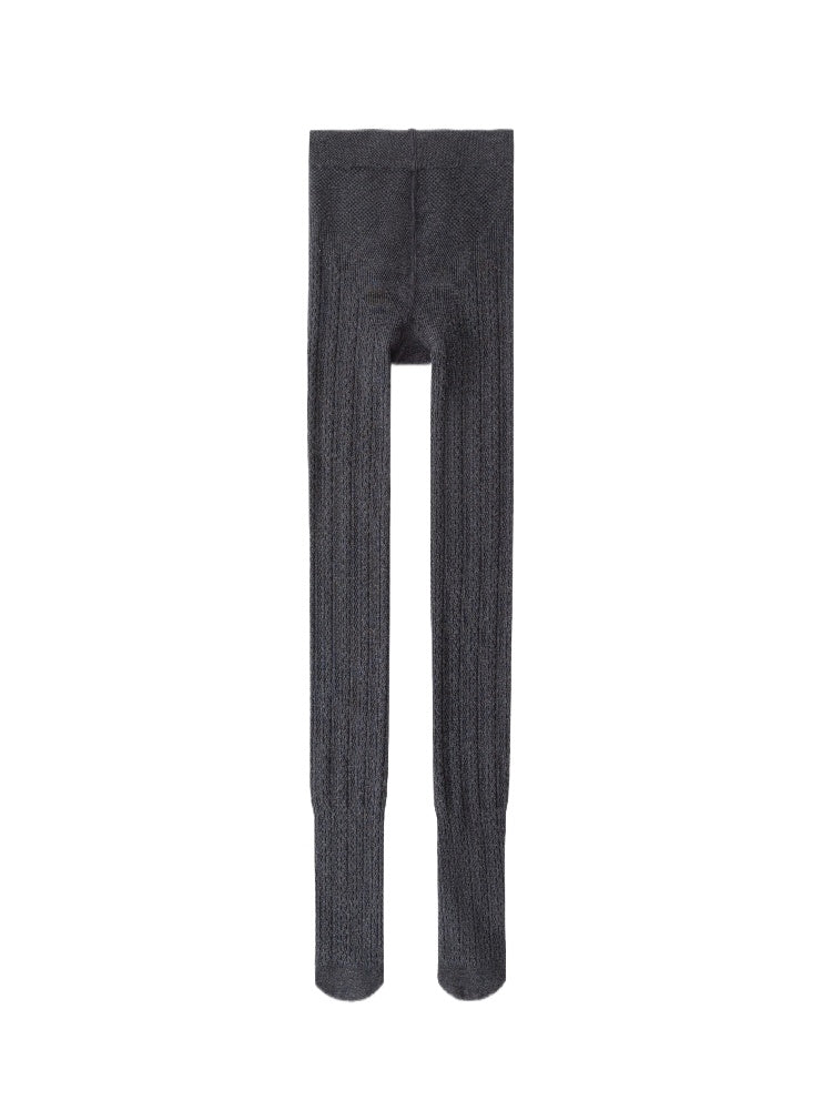 Cable-Texture Cotton Tights