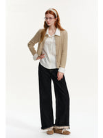 Vintage Plaid Lined Straight Jeans