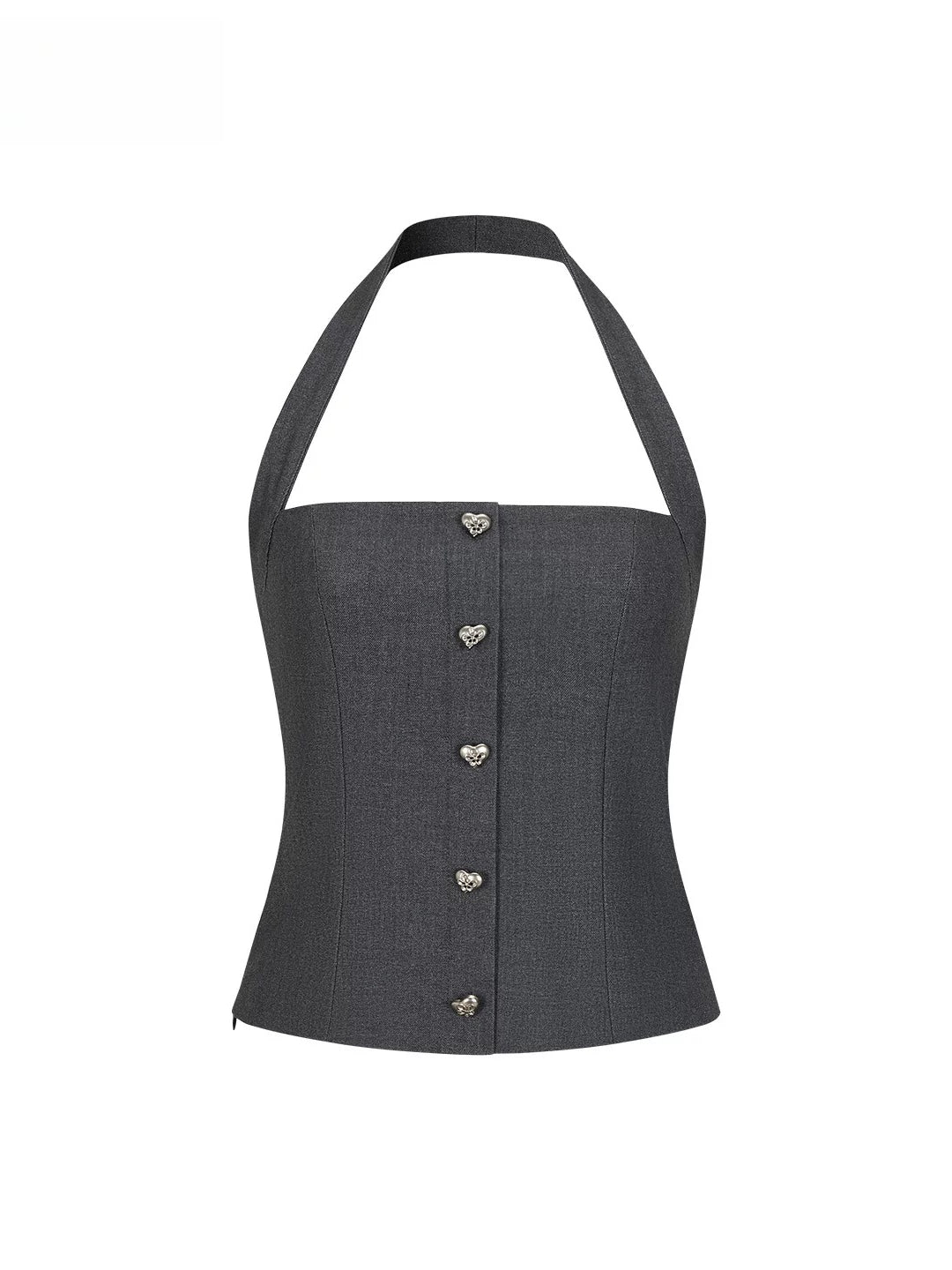 Gray Cropped Suit Set