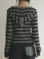 Striped Zip Cardigan