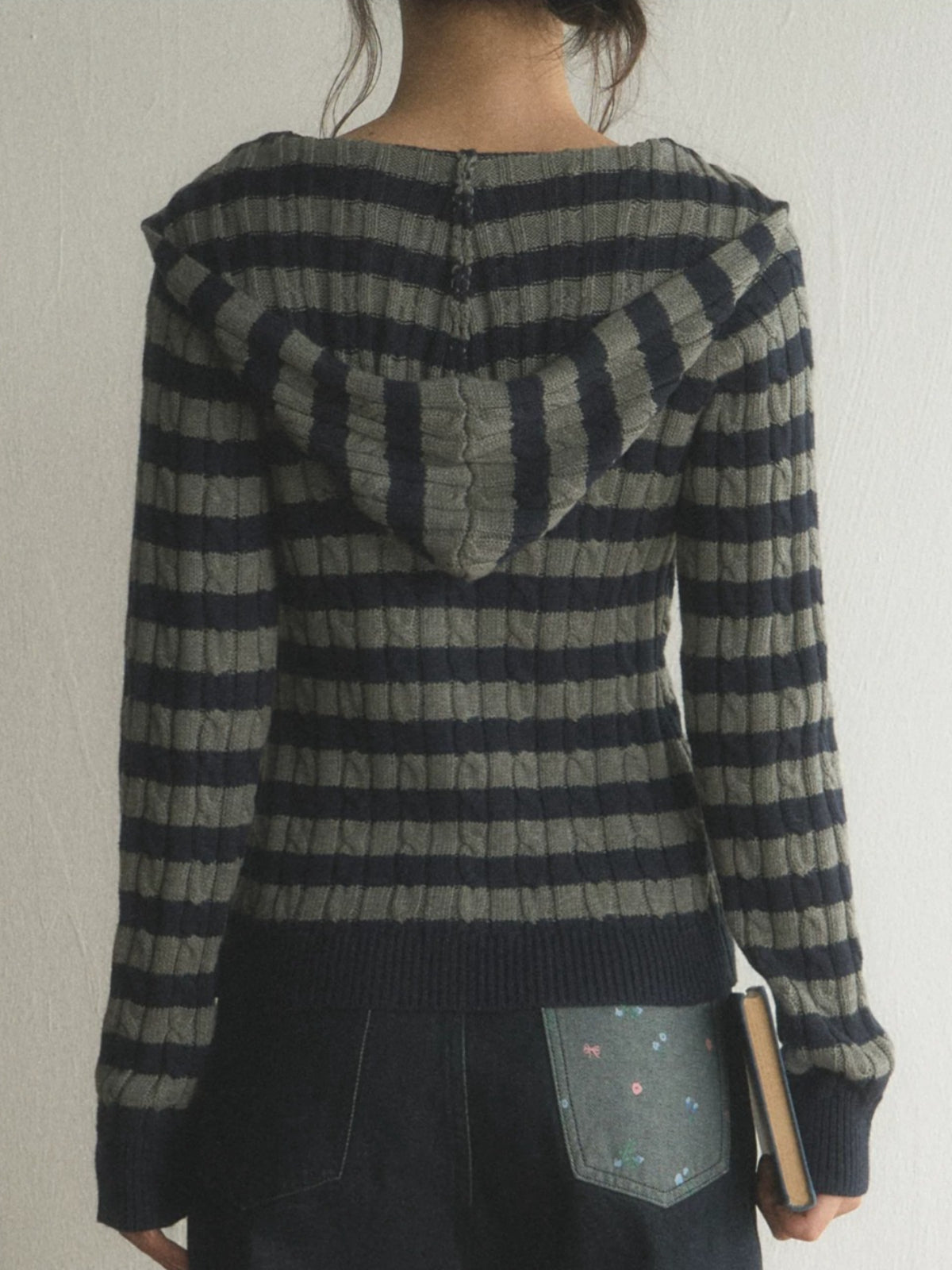 Striped Zip Cardigan