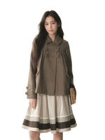 Chestnut Napoleon Wool Blend Coat