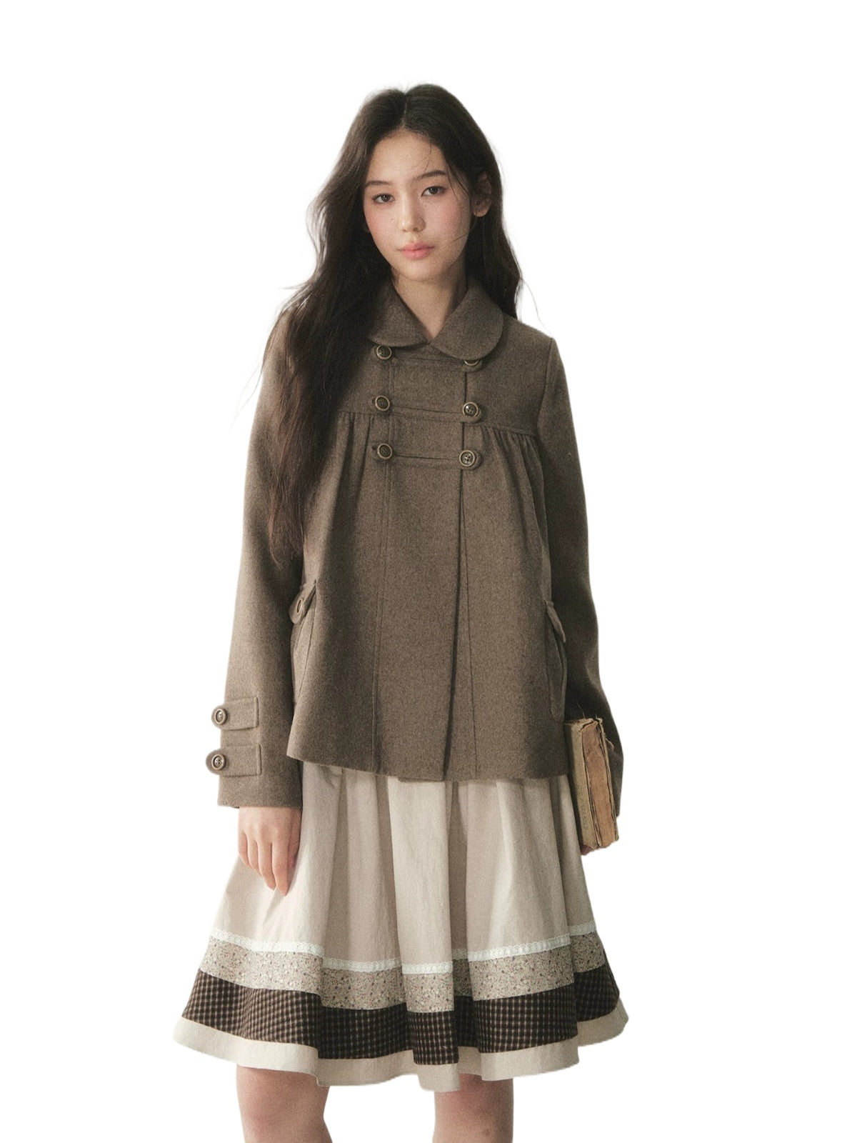 Chestnut Napoleon Wool Blend Coat