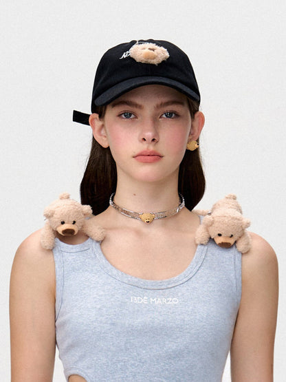 Mini Bear Head Sun Protection Baseball Cap
