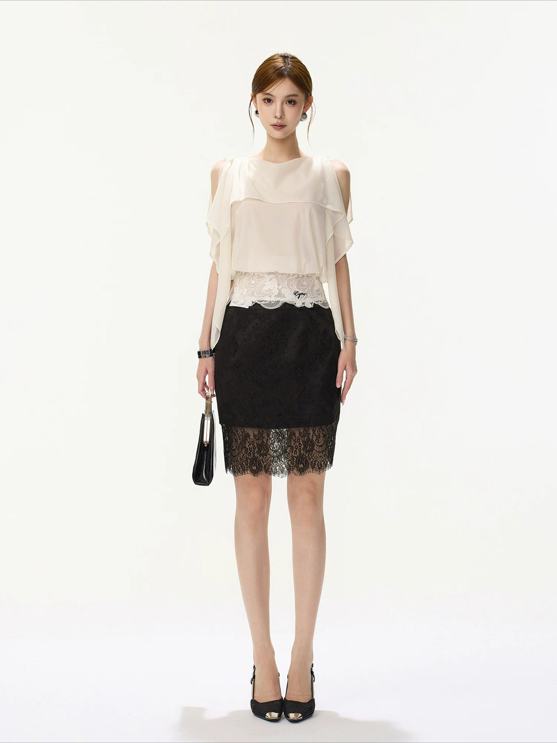 Off Shoulder Chiffon Blouse