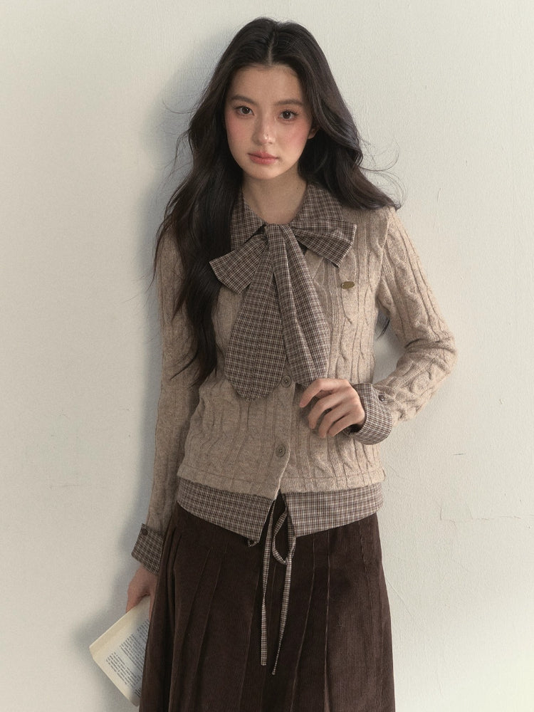 Cable Bow-Tie Splice Sweater