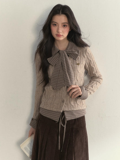 Cable Bow-Tie Splice Sweater