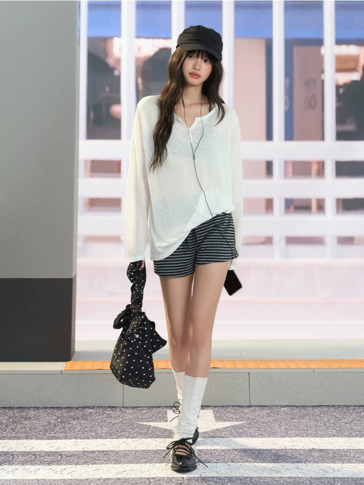White Henley Cover Up