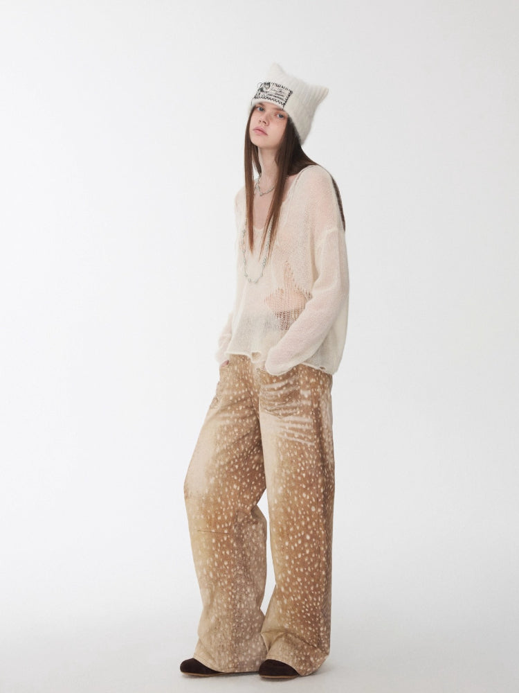 Mohair Star Cutout Sweater