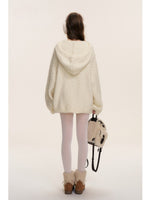 Bouclé Cable Knit Hooded & Shorts Set